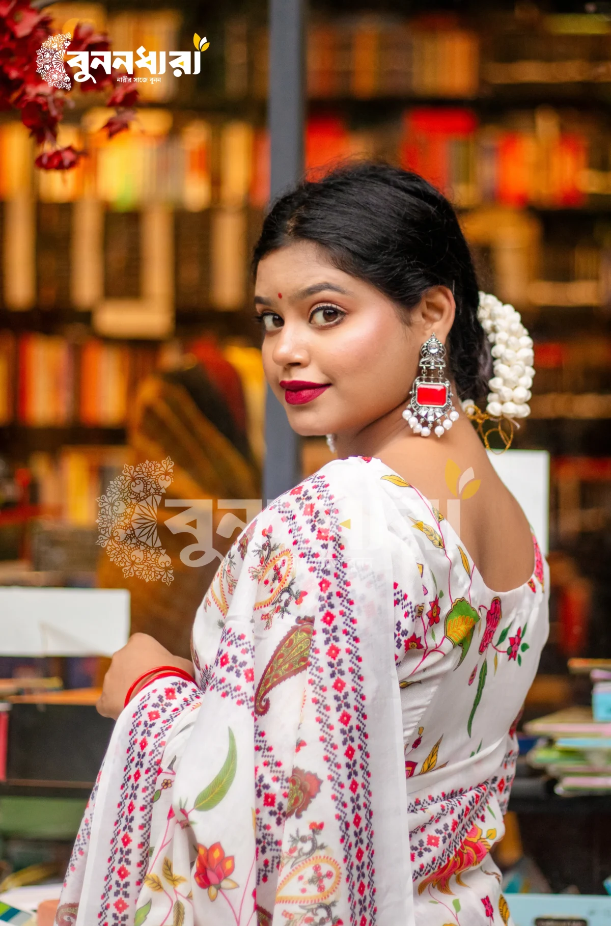 Premium Half Silk Jamdani Saree - Image 2