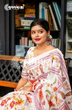 Premium Half Silk Jamdani Saree - Image 3