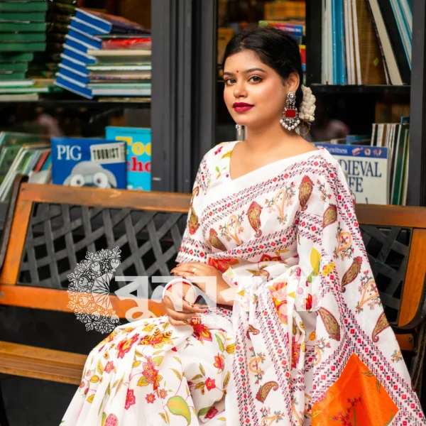 Premium Half Silk Jamdani Saree